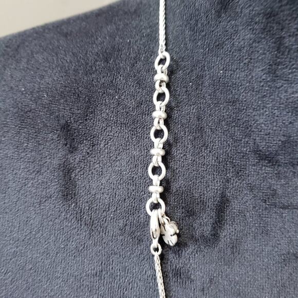 Womens Silver Plated White Faceted Acrylic Round Pendant Necklace with Lobster - Picture 7 of 7